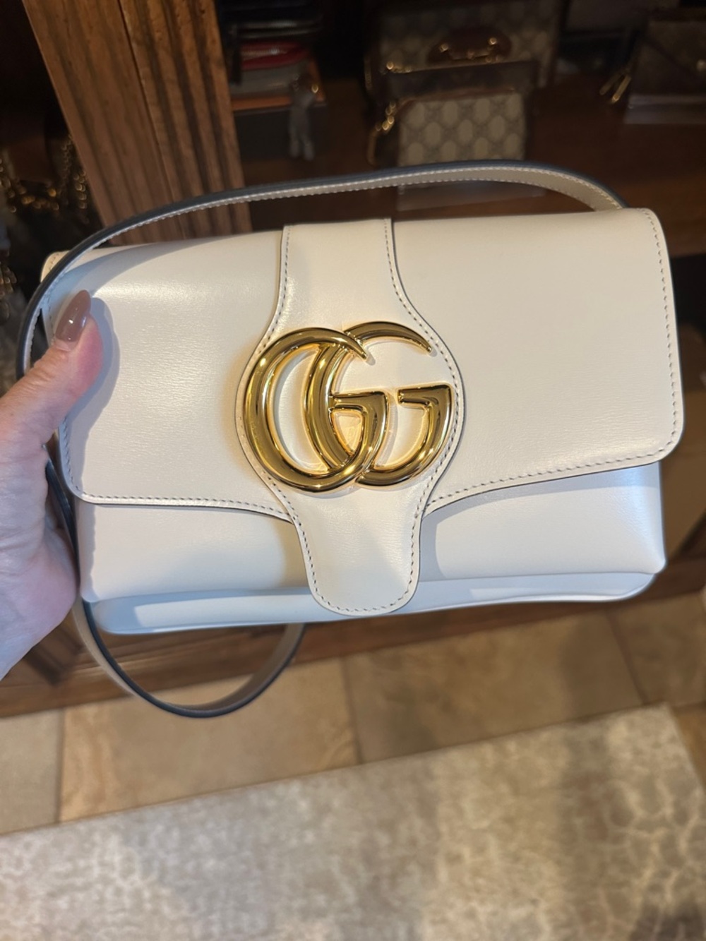 Gucci Arli Leather Crossbody with Gold Double G